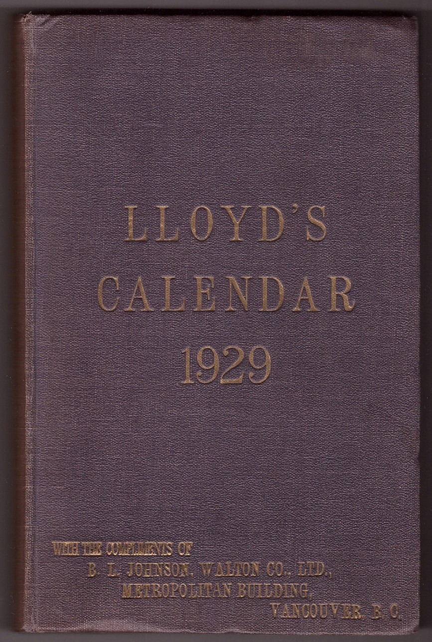 Image for Lloyd's Calendar 1929