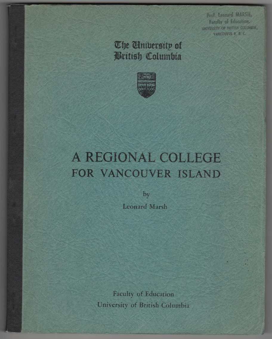 A REGIONAL COLLEGE FOR VANCOUVER ISLAND Image for A REGIONAL COLLEGE FOR VANCOUVER ISLAND