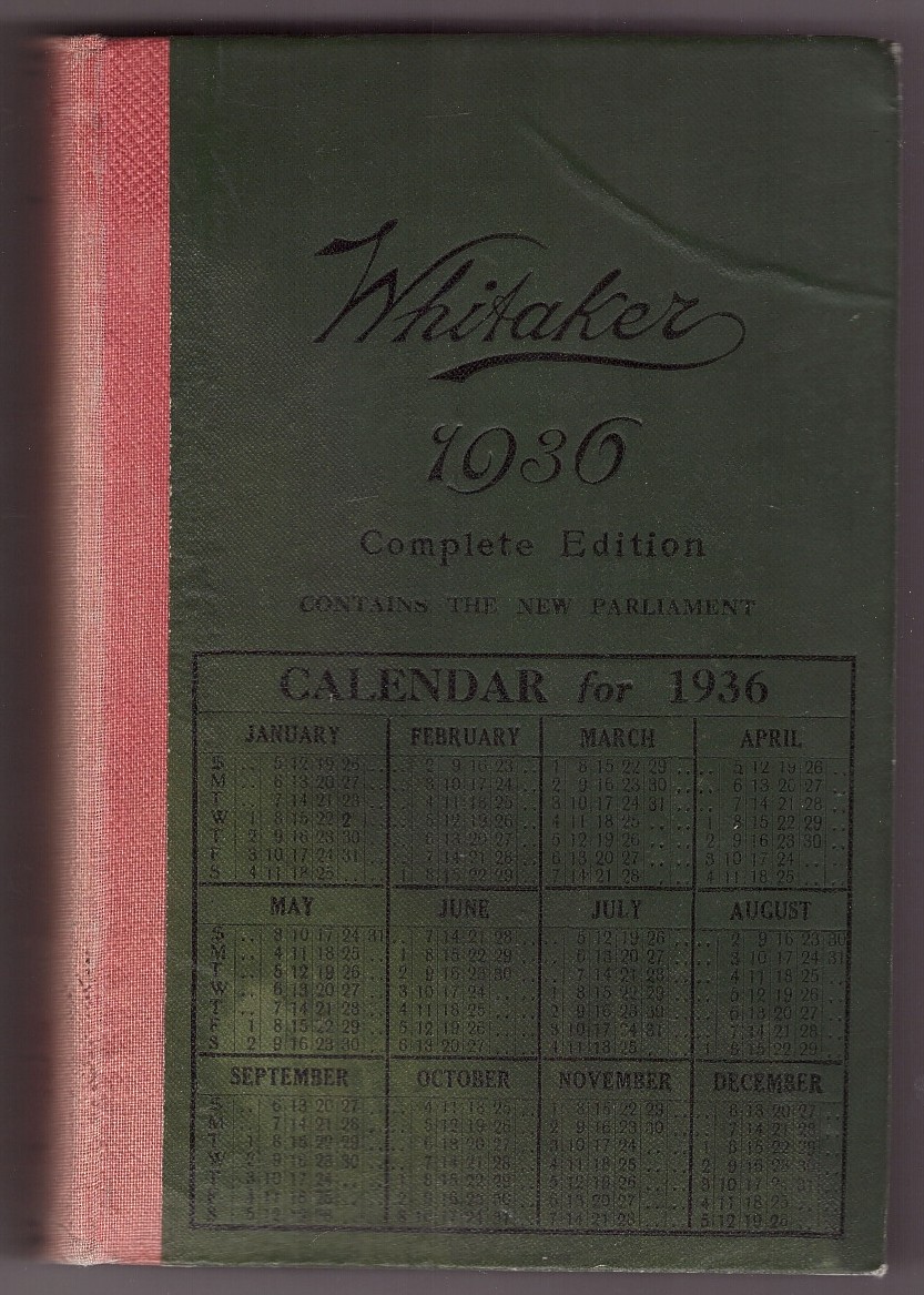 Image for WHITAKER'S ALMANACK 1936