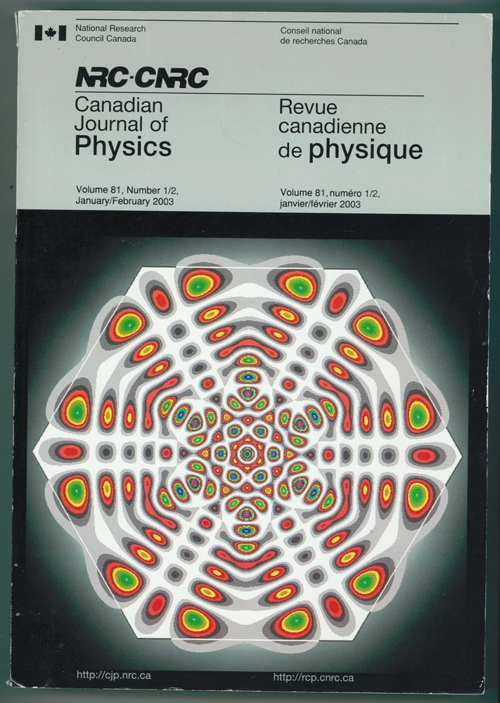 Image for Canadian Journal of Physics, Volume 81, Number 1/2, Jan. /Feb. 2003