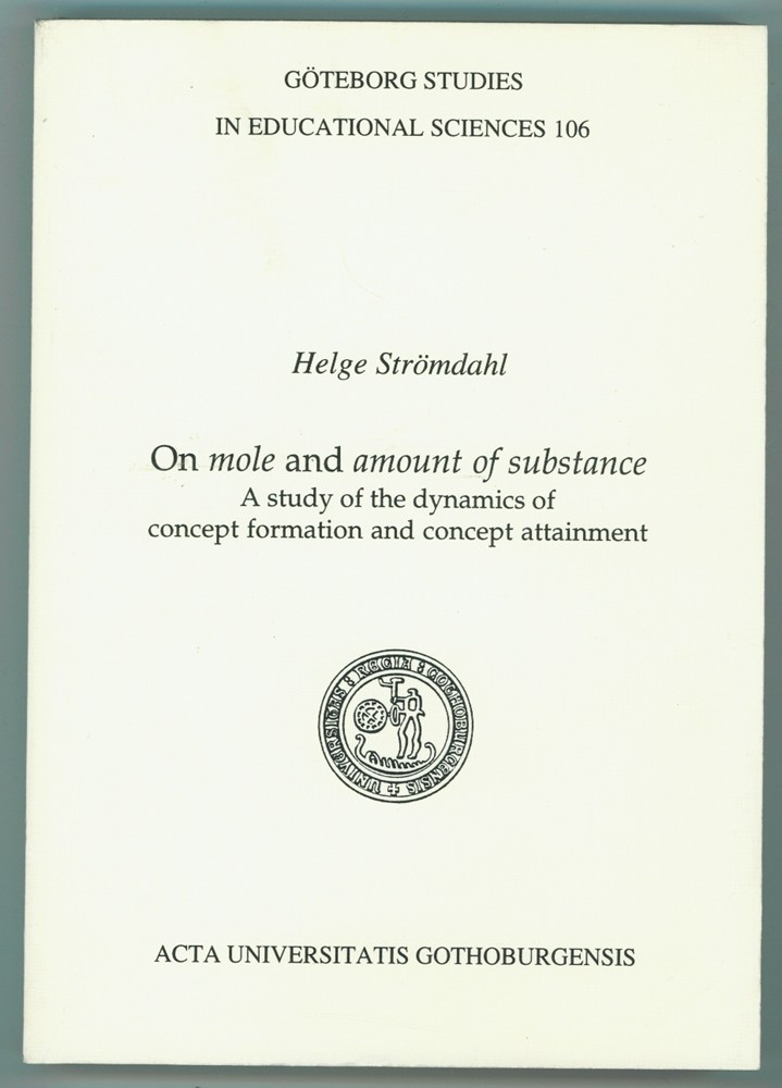 STROMDAHL, HELGE - On Mole & Amount of Substance a Study of the Dynamics of Concept Formation & Concept Attainment